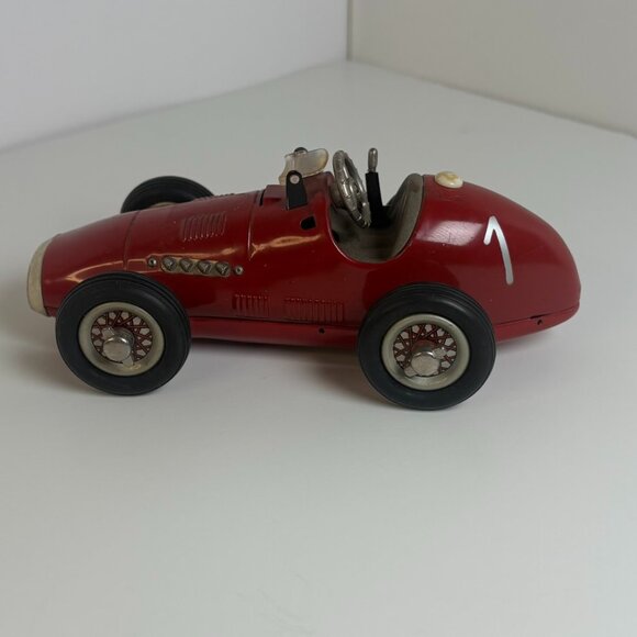 SCHUCO U.S. ZONE GERMANY 1070 GRAND PRIX RACER CAR TIN WIND UP TOY WORKS no key - Picture 1 of 7